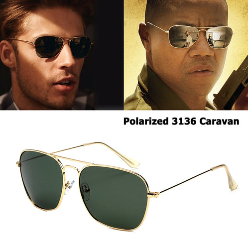 3136 CARAVAN Style Polarized Square Aviation Sunglasses